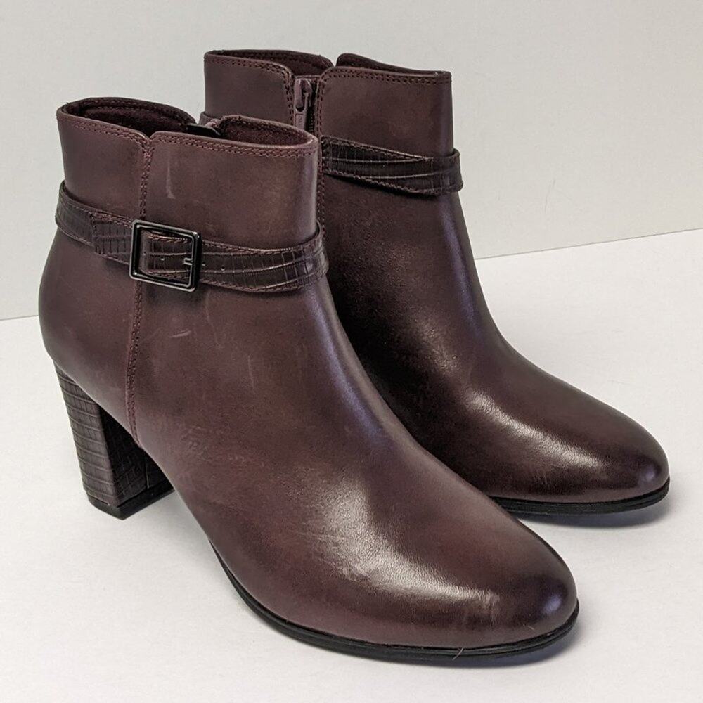 Clarks Alayna Juno Ankle Boots, Burgundy, Women's 8.5 M